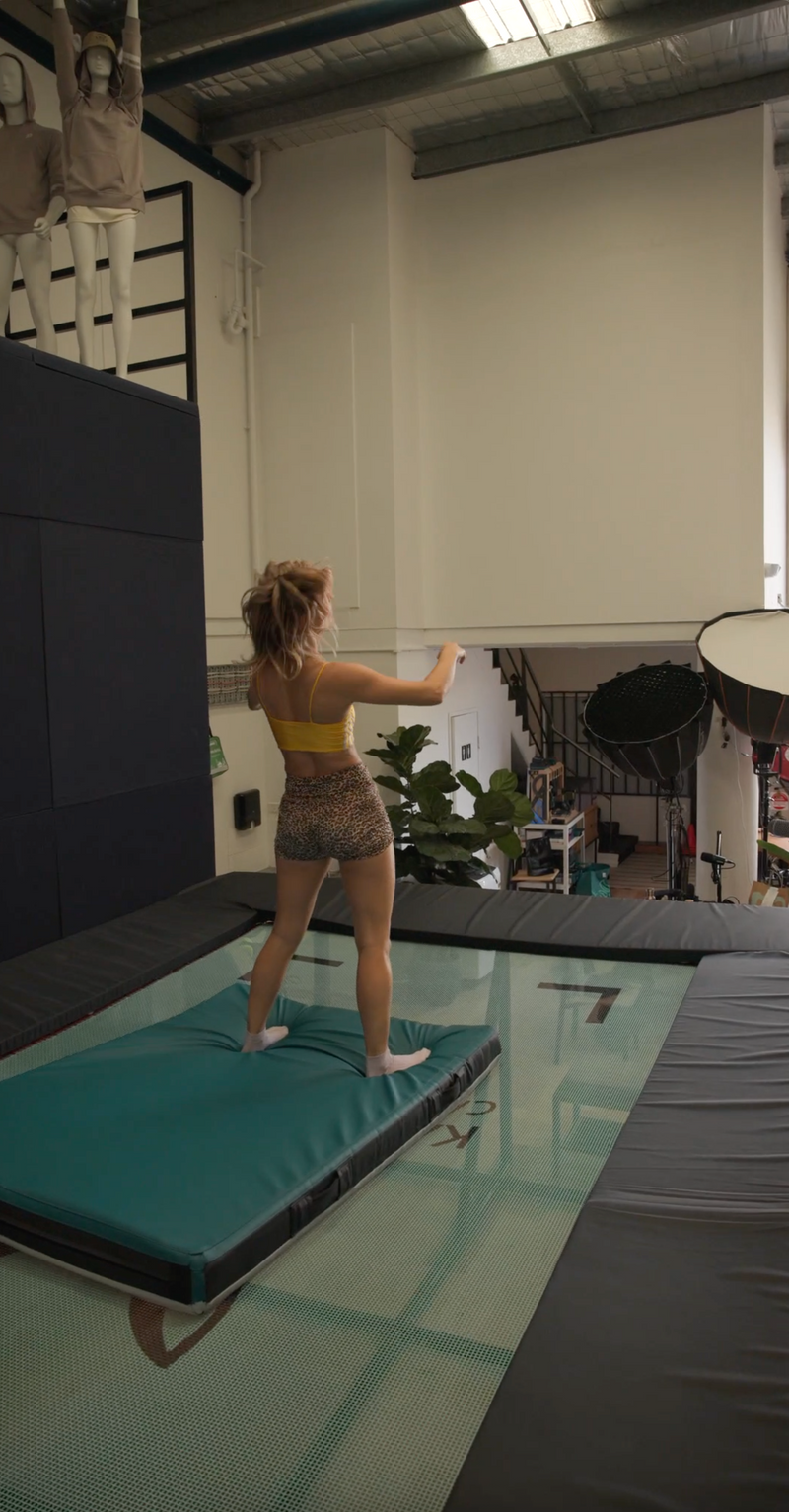 Athlete wall running at RunTheWall try-before-you-buy training facility