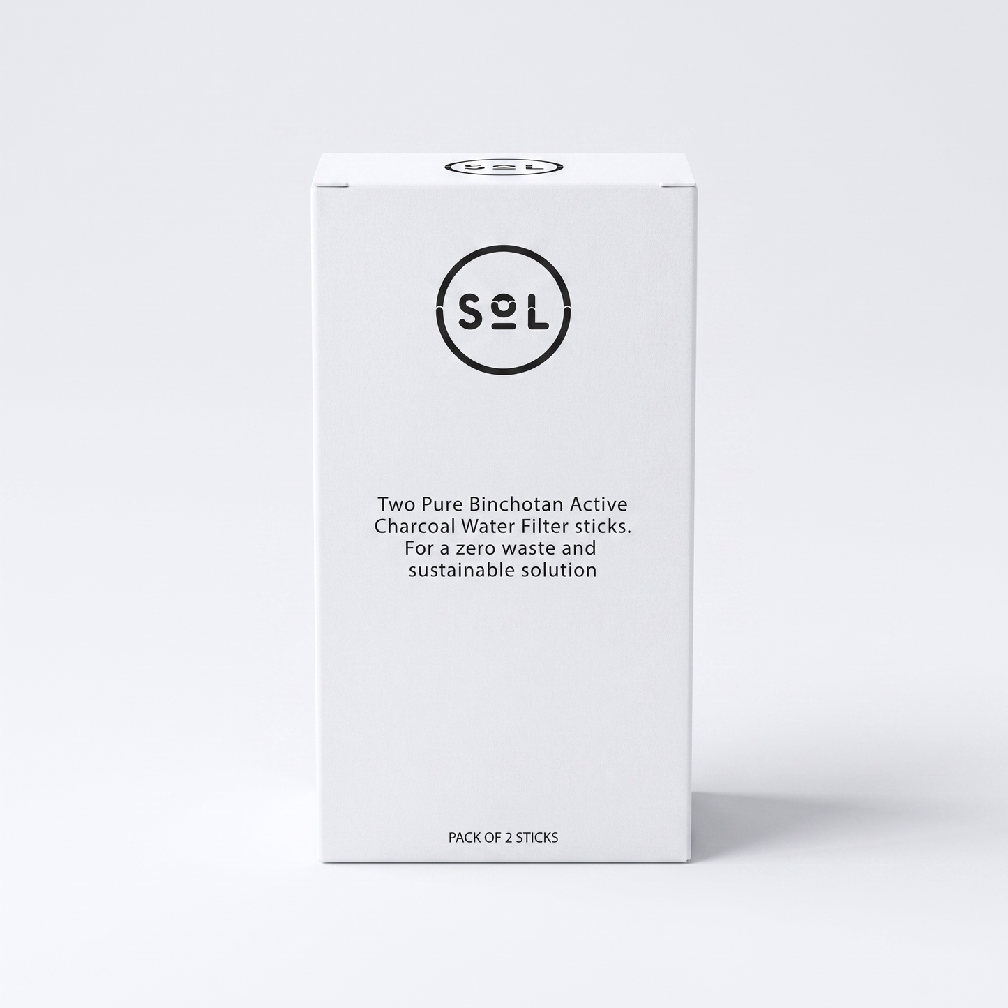 SoL Pure Binchotan Active Charcoal Water Filter Sticks, pack of 2, white studio product shot